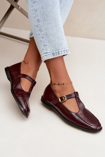 Chaussures en simili cuir bordeaux avec brides Bonnia 2