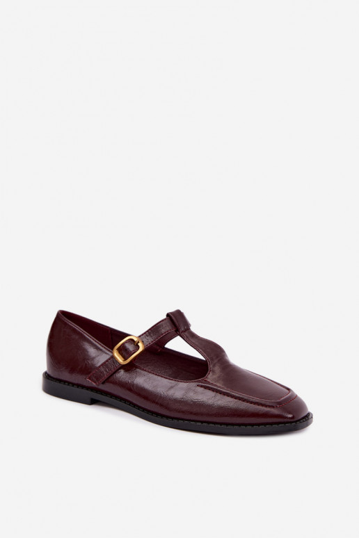 Chaussures en simili cuir bordeaux avec brides Bonnia