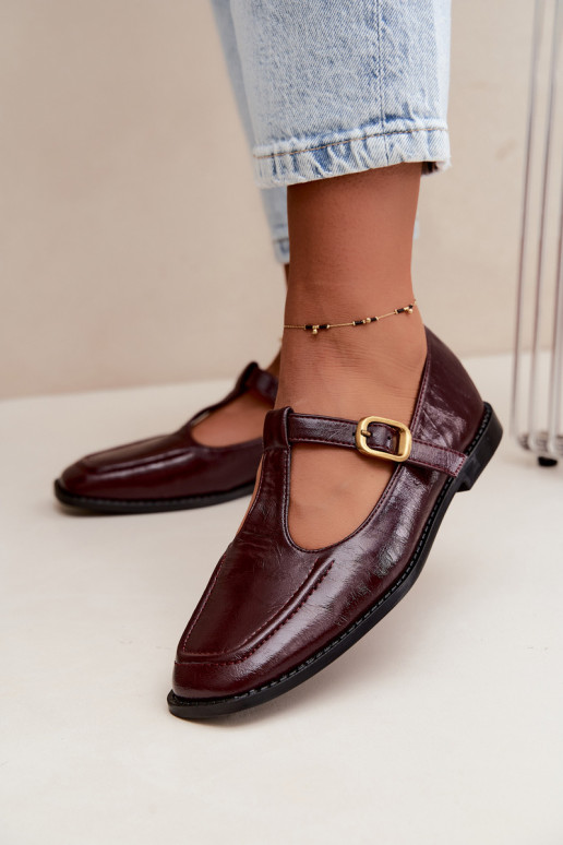 Chaussures en simili cuir bordeaux avec brides Bonnia