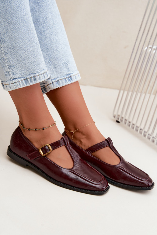 Chaussures en simili cuir bordeaux avec brides Bonnia