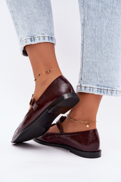Chaussures en simili cuir bordeaux avec brides Bonnia