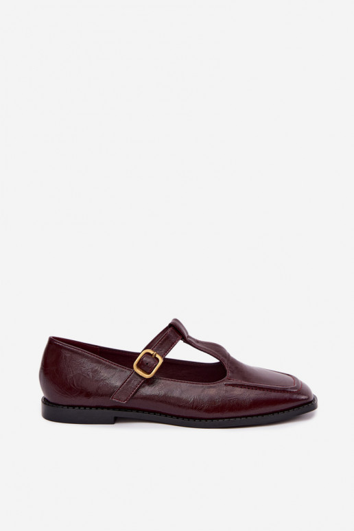 Chaussures en simili cuir bordeaux avec brides Bonnia