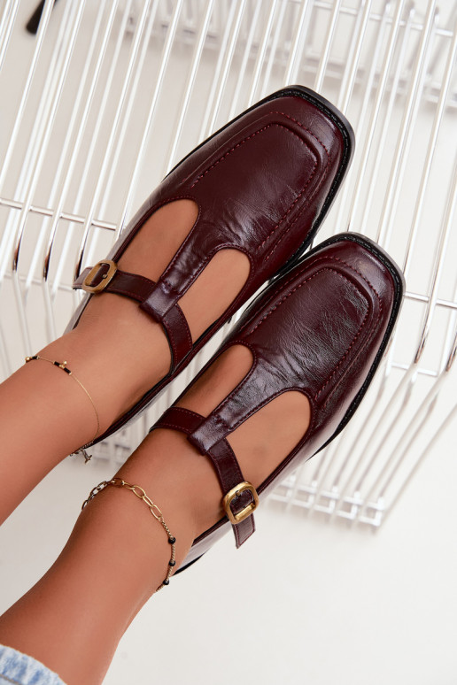 Chaussures en simili cuir bordeaux avec brides Bonnia