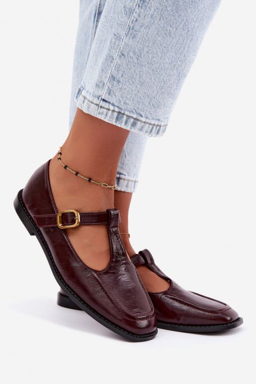Chaussures en simili cuir bordeaux avec brides Bonnia