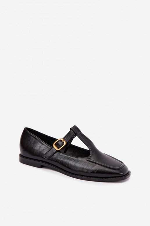 Chaussures en simili cuir noir avec brides Bonnia