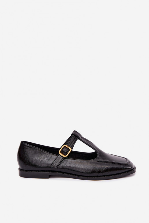 Chaussures en simili cuir noir avec brides Bonnia