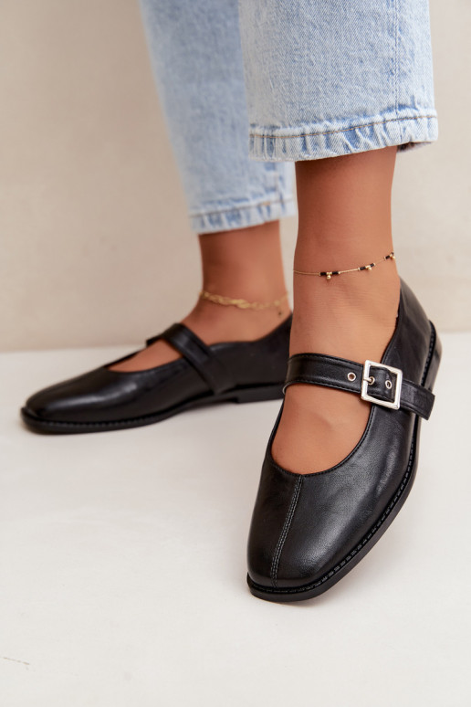 Ballerines noires avec boucles Muretta