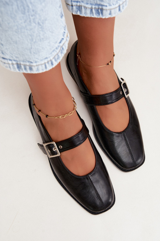 Ballerines noires avec boucles Muretta