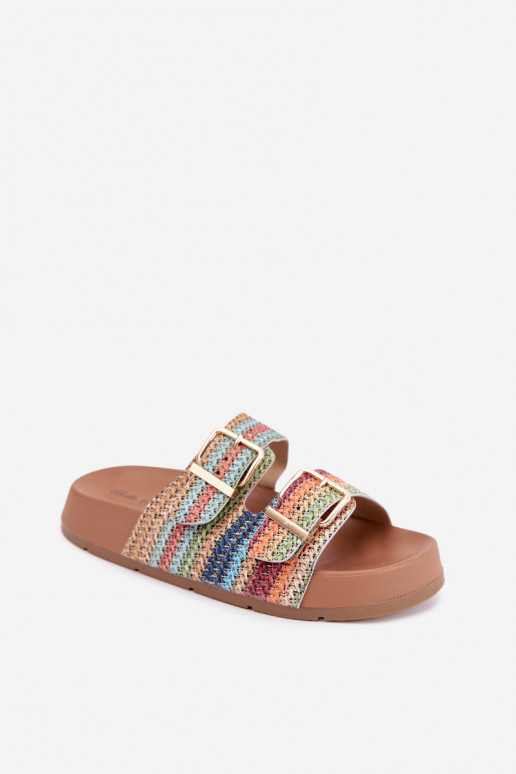 Chaussons dorés pour femmes avec boucles et plateforme en différentes couleurs Meretta