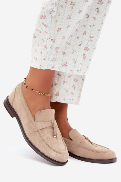 Mocassins beiges pour femmes en simili daim Raylie