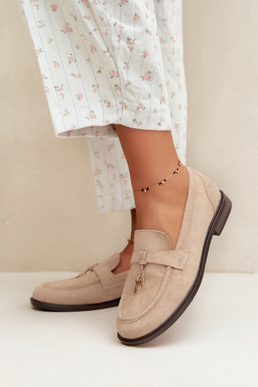 Mocassins beiges pour femmes en simili daim Raylie
