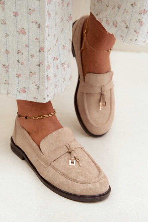 Mocassins beiges pour femmes en simili daim Raylie