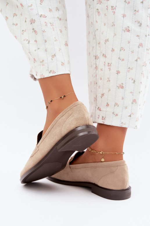 Mocassins beiges pour femmes en simili daim Raylie