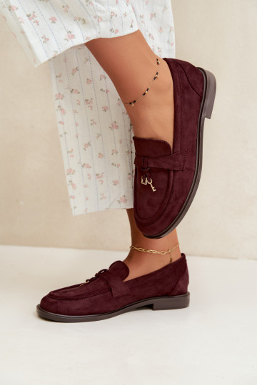 Mocassins bordeaux pour femmes en simili daim Raylie