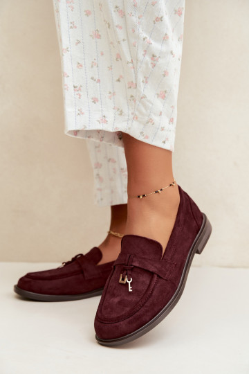 Mocassins bordeaux pour femmes en simili daim Raylie 2