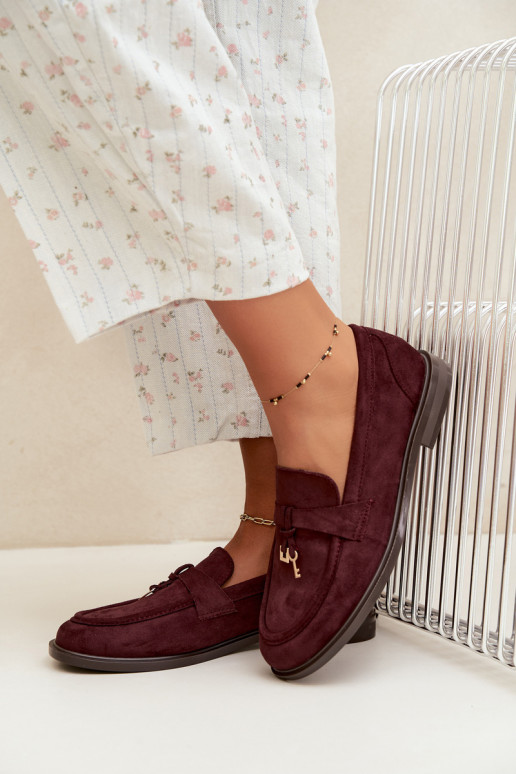 Mocassins bordeaux pour femmes en simili daim Raylie