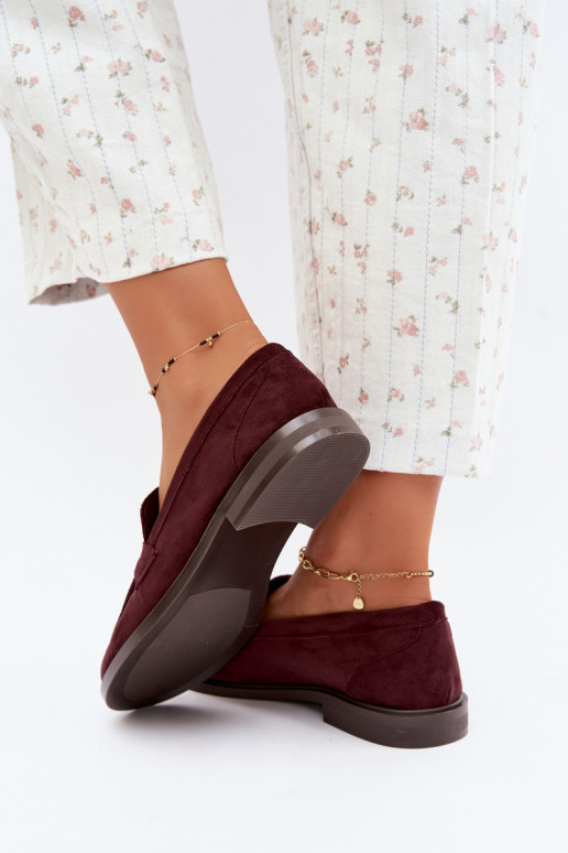 Mocassins bordeaux pour femmes en simili daim Raylie