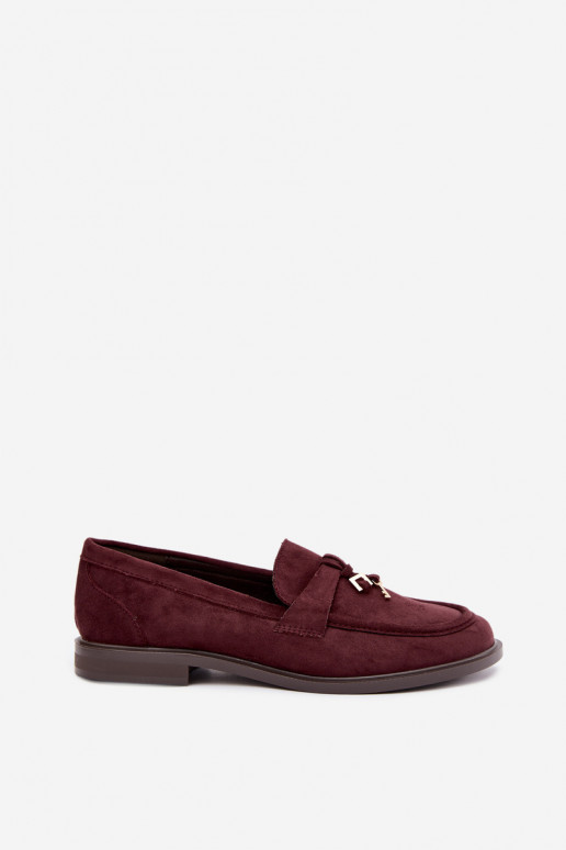Mocassins bordeaux pour femmes en simili daim Raylie