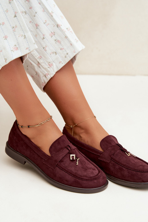 Mocassins bordeaux pour femmes en simili daim Raylie
