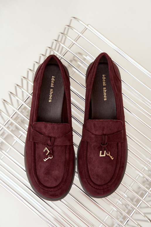 Mocassins bordeaux pour femmes en simili daim Raylie