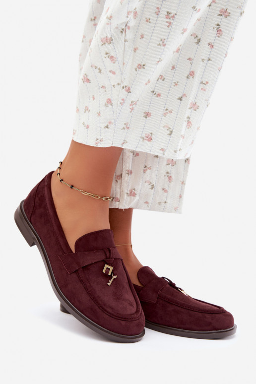 Mocassins bordeaux pour femmes en simili daim Raylie