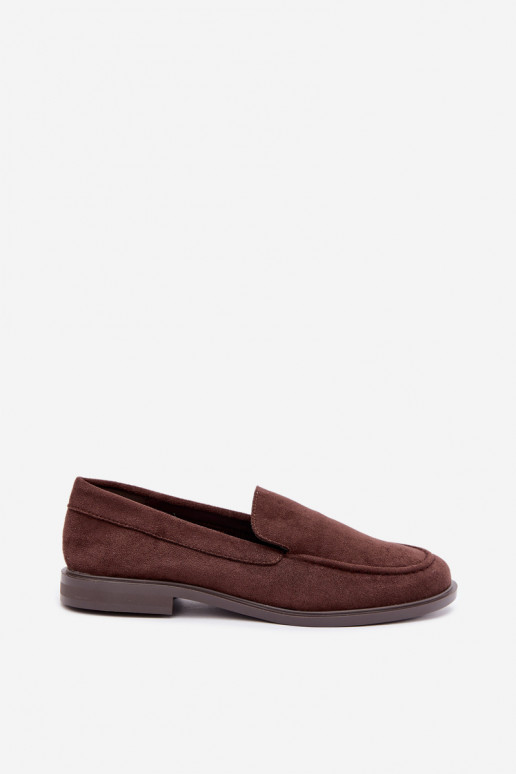Mocassins en chocolat pour femmes en simili daim Laisie