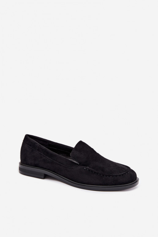 Mocassins noirs pour femmes en simili daim Laisie