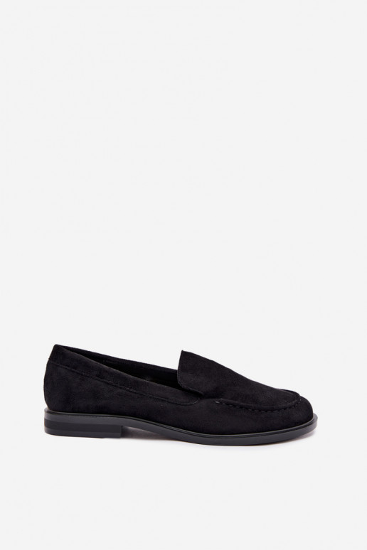 Mocassins noirs pour femmes en simili daim Laisie