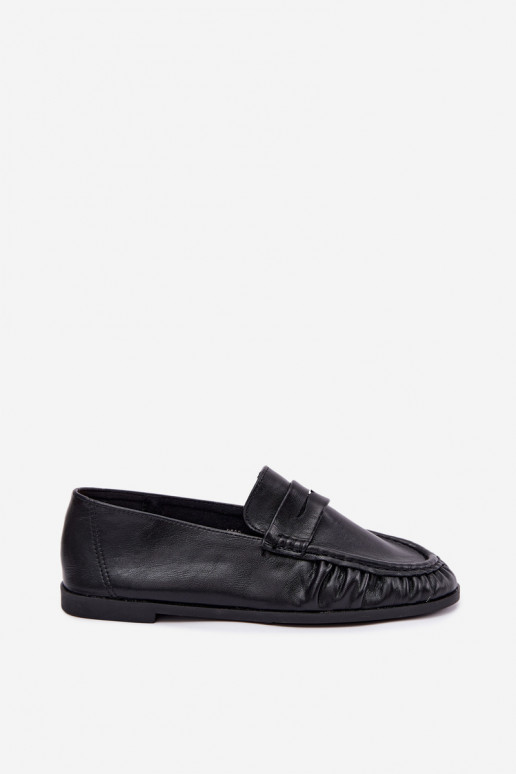 Mocassins pour femmes avec volants couleur noire Sabley