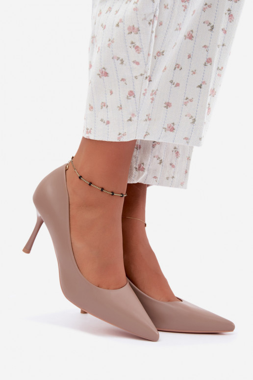 Escarpins classiques kaki en simili cuir Nesha