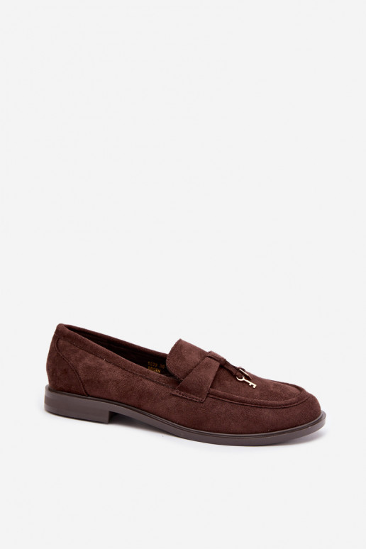 mocassins pour femmes en daim synthétique chocolat Raylie
