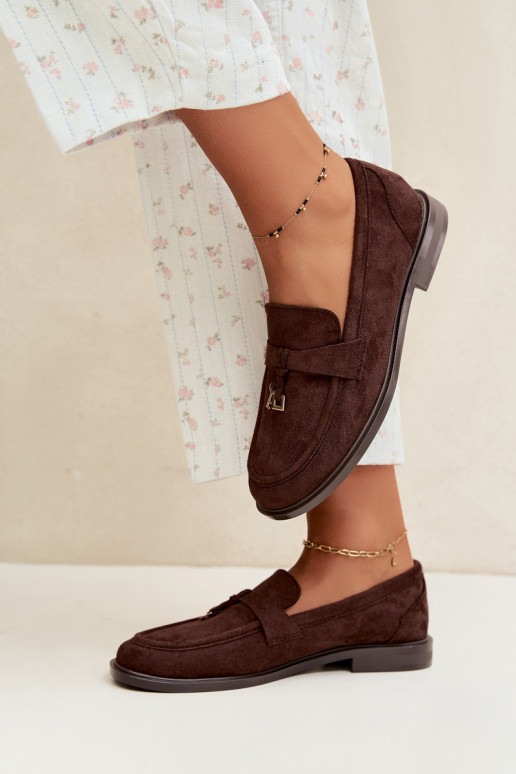mocassins pour femmes en daim synthétique chocolat Raylie