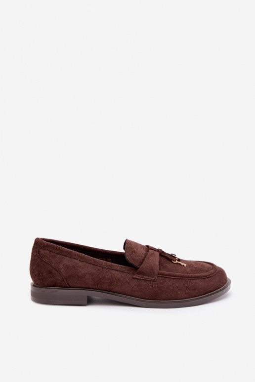 mocassins pour femmes en daim synthétique chocolat Raylie