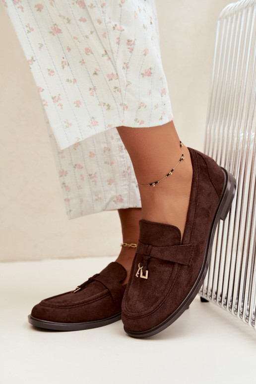 mocassins pour femmes en daim synthétique chocolat Raylie