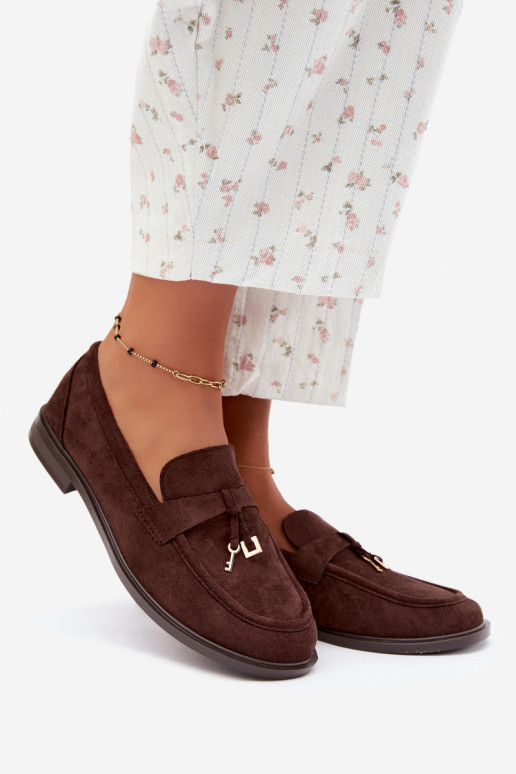mocassins pour femmes en daim synthétique chocolat Raylie