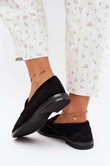 mocassins pour femmes en daim synthétique noirs Raylie 2