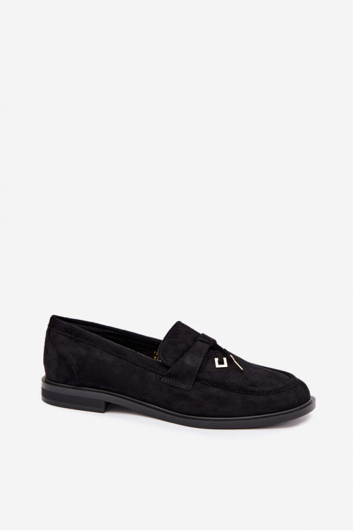 mocassins pour femmes en daim synthétique noirs Raylie