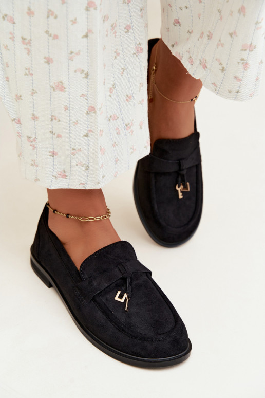 mocassins pour femmes en daim synthétique noirs Raylie