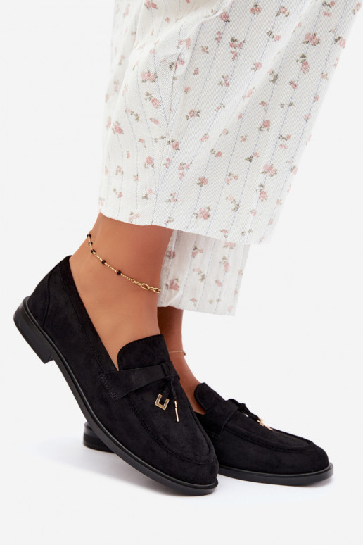 mocassins pour femmes en daim synthétique noirs Raylie