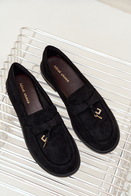 mocassins pour femmes en daim synthétique noirs Raylie
