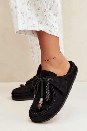 Chaussons Mule FémininFutrzaną DANSkładką couleur noire Melia 2