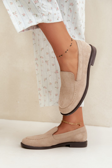 Mocassins pour femmes en daim synthétique, couleur sable Laisie