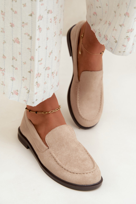 Mocassins pour femmes en daim synthétique, couleur sable Laisie