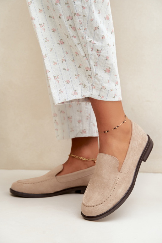 Mocassins pour femmes en daim synthétique, couleur sable Laisie