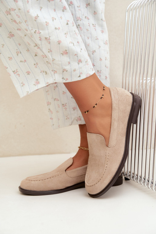 Mocassins pour femmes en daim synthétique, couleur sable Laisie
