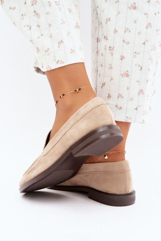 Mocassins pour femmes en daim synthétique, couleur sable Laisie