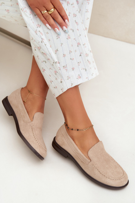 Mocassins pour femmes en daim synthétique, couleur sable Laisie