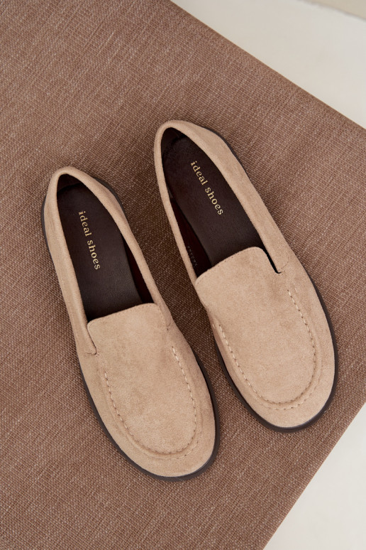 Mocassins pour femmes en daim synthétique, couleur sable Laisie