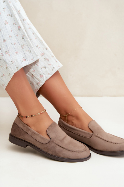 Mocassins pour femmes en daim synthétique, couleur argile Laisie