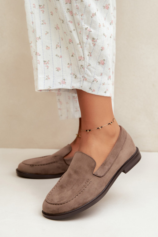 Mocassins pour femmes en daim synthétique, couleur argile Laisie